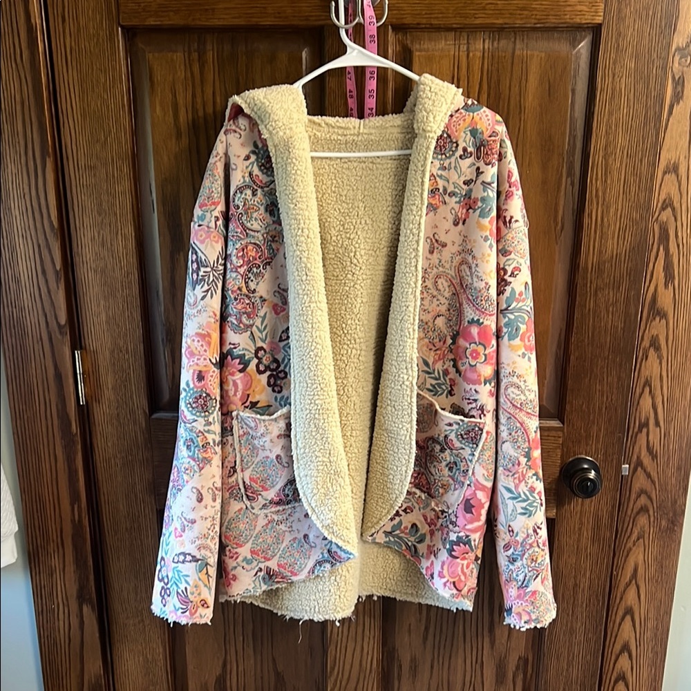 Floral Sherpa-Lined Women's Jacket